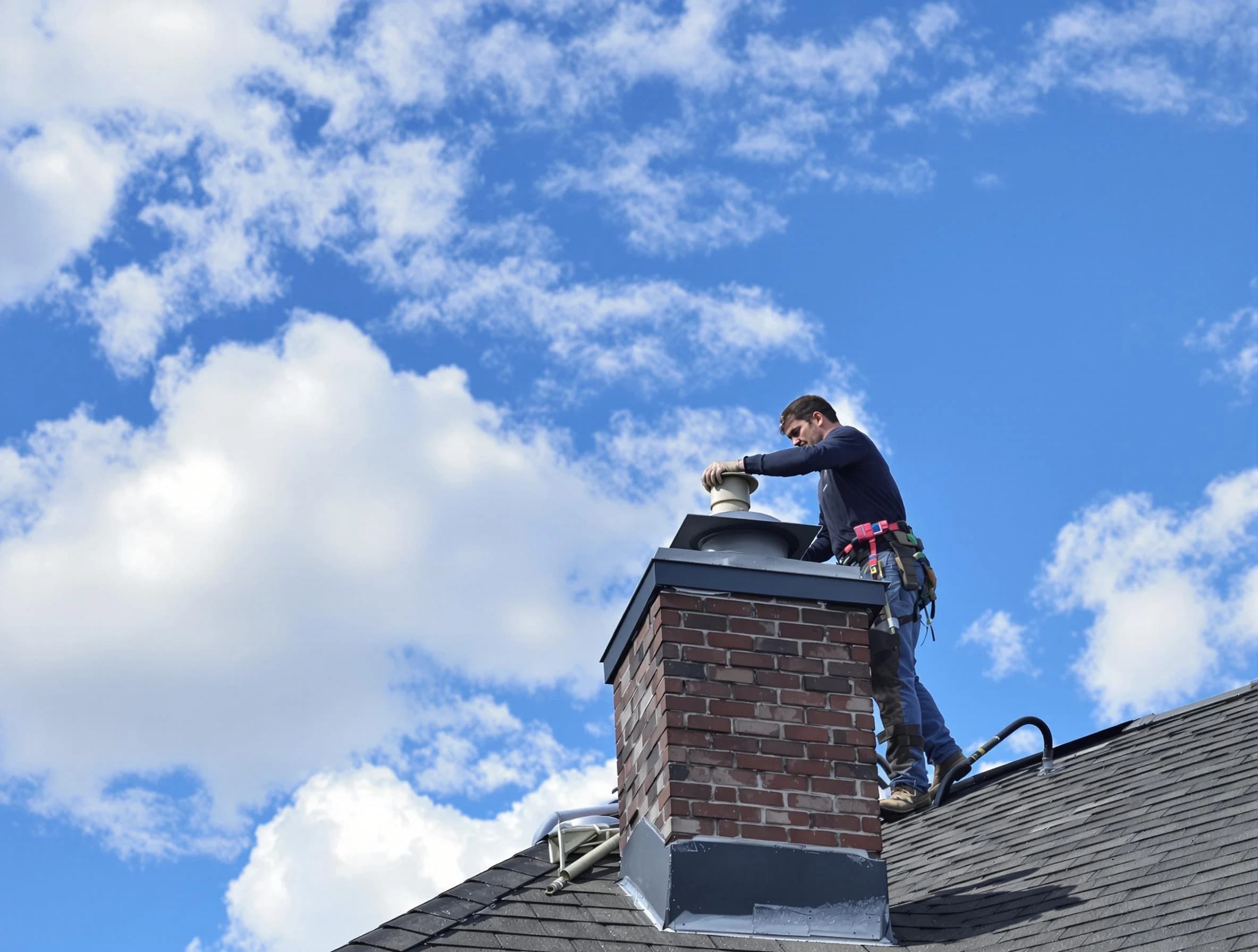 Cherry Creek Chimney Sweep installing a sturdy chimney cap in Cherry Creek, CO