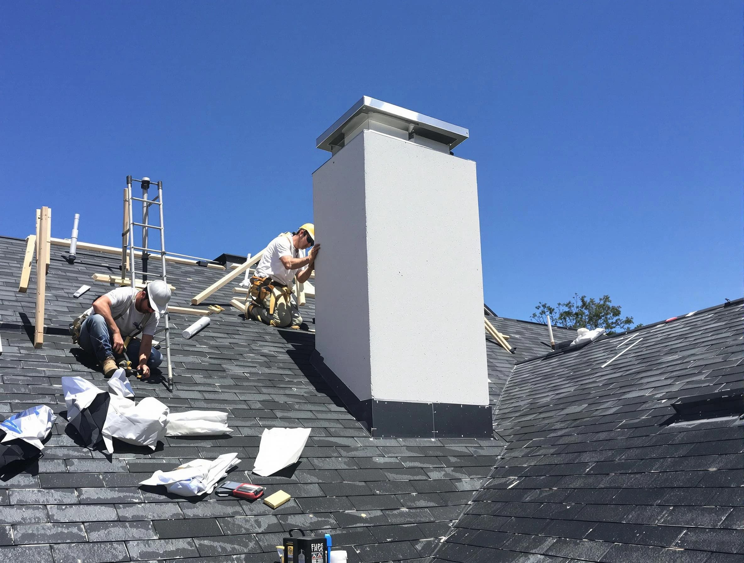 Cherry Creek Chimney Sweep crew installing a new chimney in Cherry Creek, CO