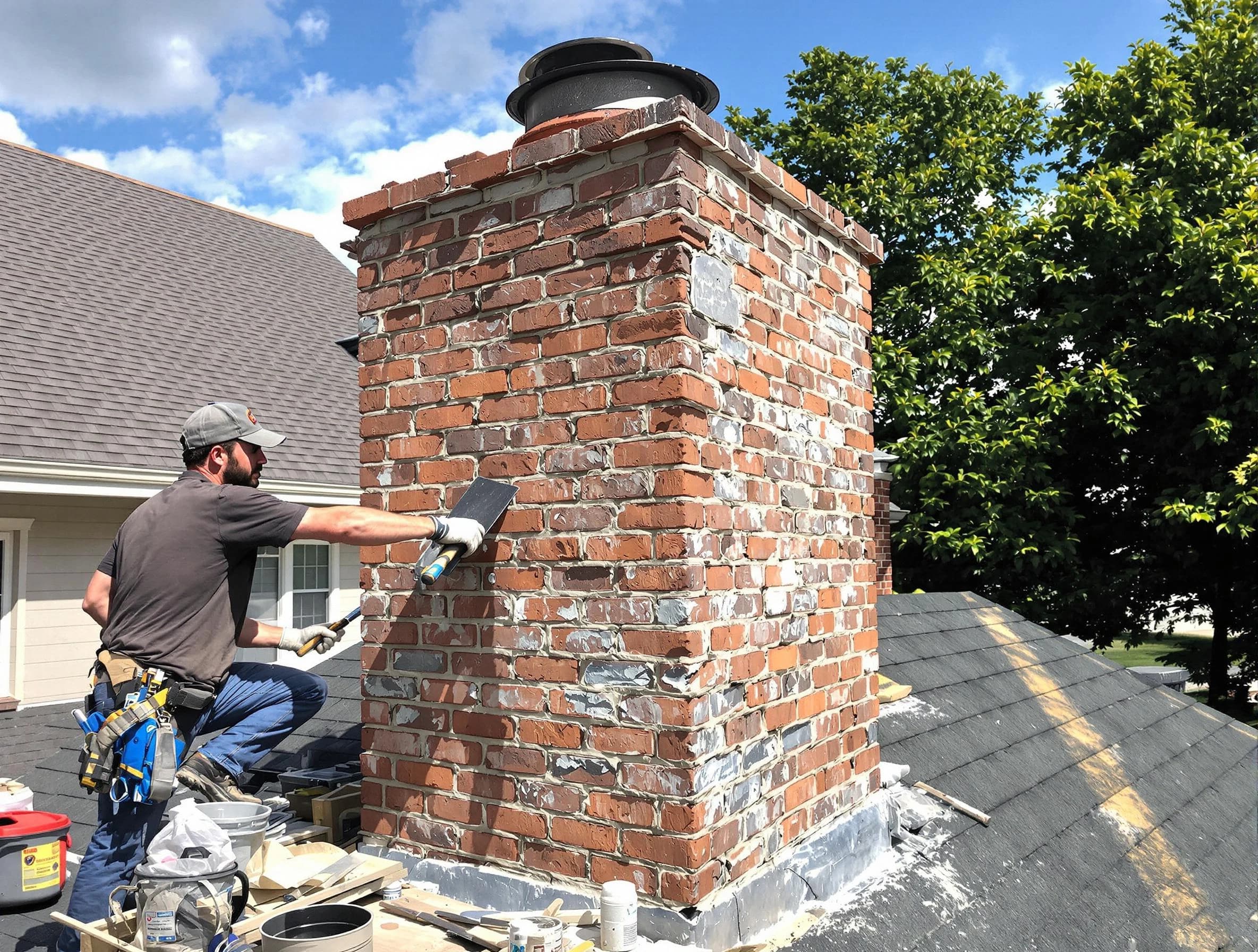 Completed chimney rebuild by Cherry Creek Chimney Sweep in Cherry Creek, CO