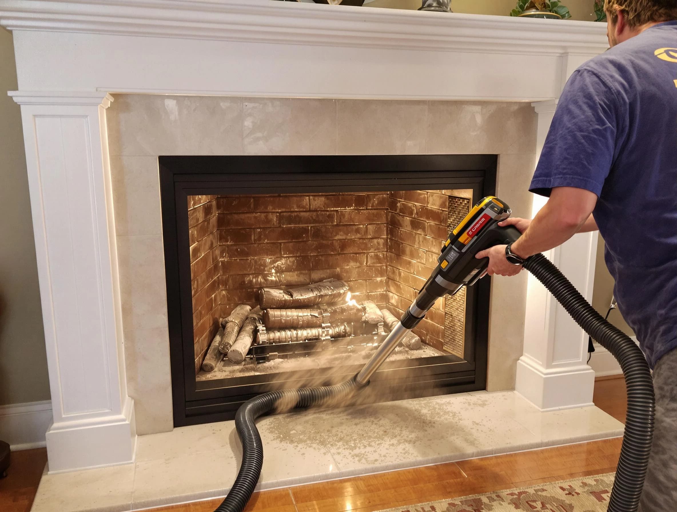Fireplace cleaning performed by Cherry Creek Chimney Sweep in Cherry Creek, CO