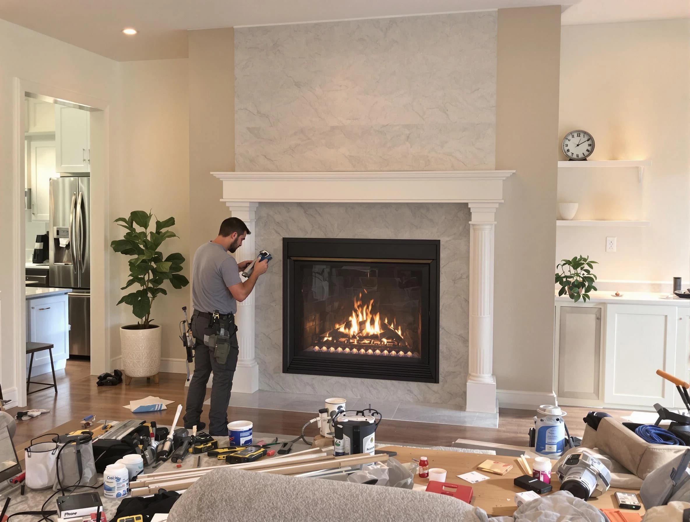Newly installed fireplace by Cherry Creek Chimney Sweep in Cherry Creek, CO