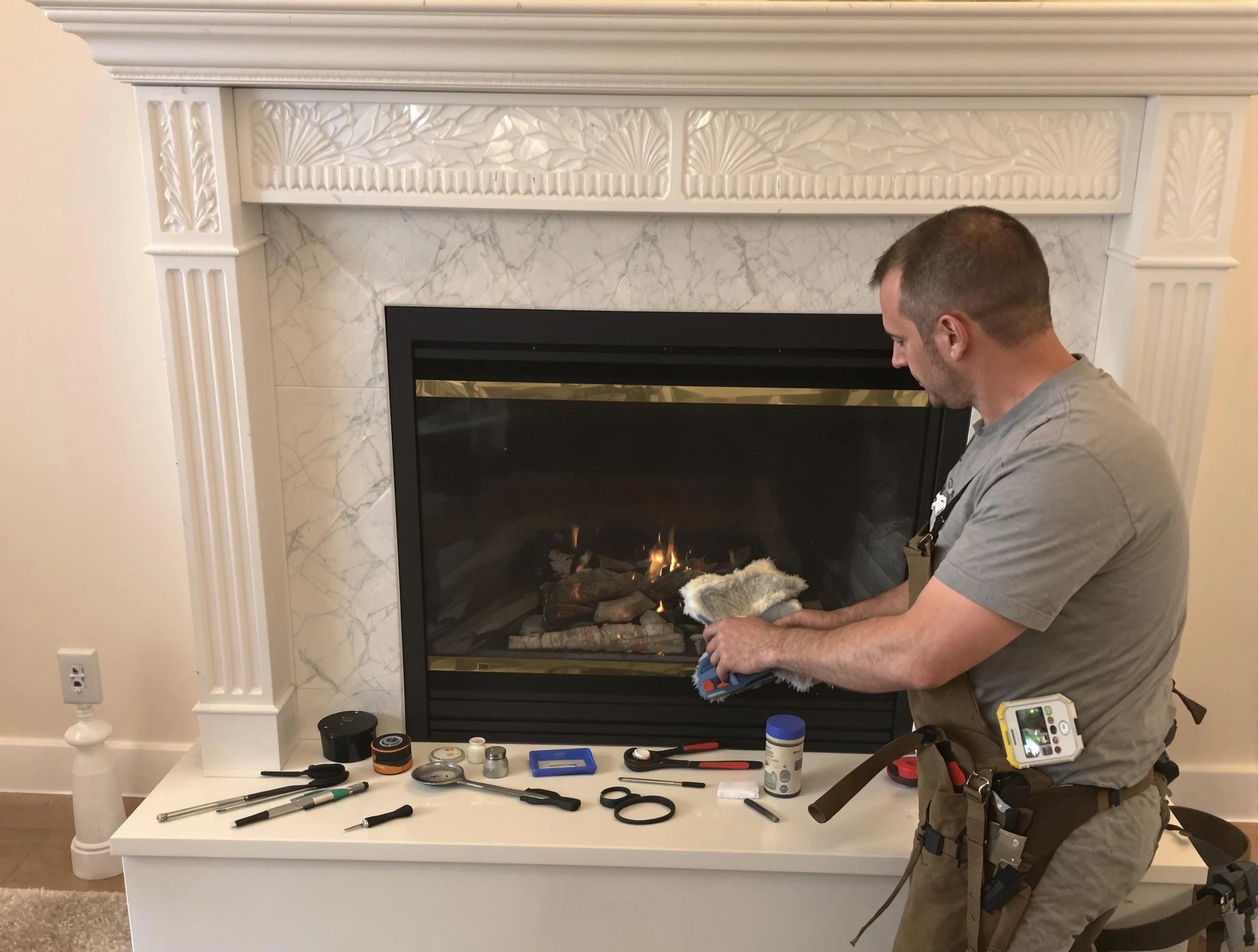 Cherry Creek Chimney Sweep performing fireplace maintenance in Cherry Creek, CO