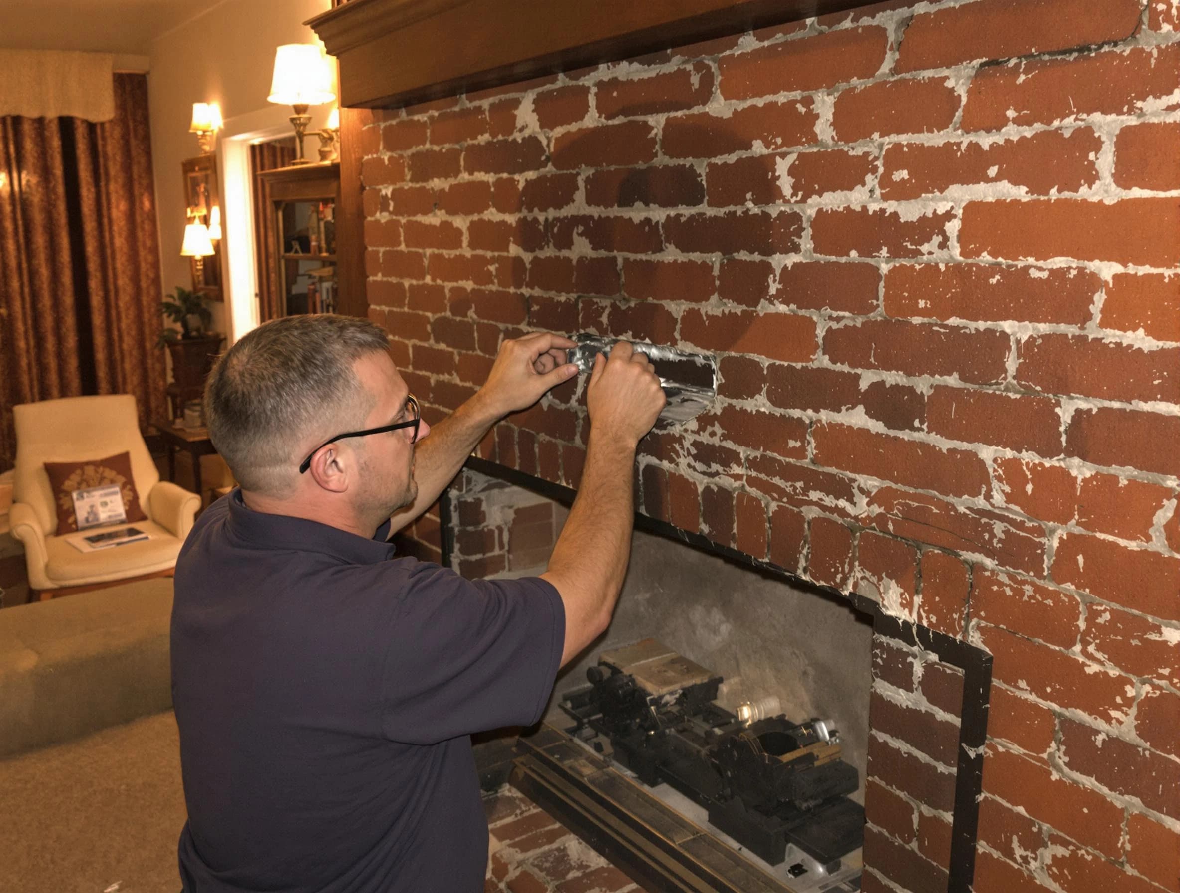 Cherry Creek Chimney Sweep expert fixing a fireplace in Cherry Creek, CO