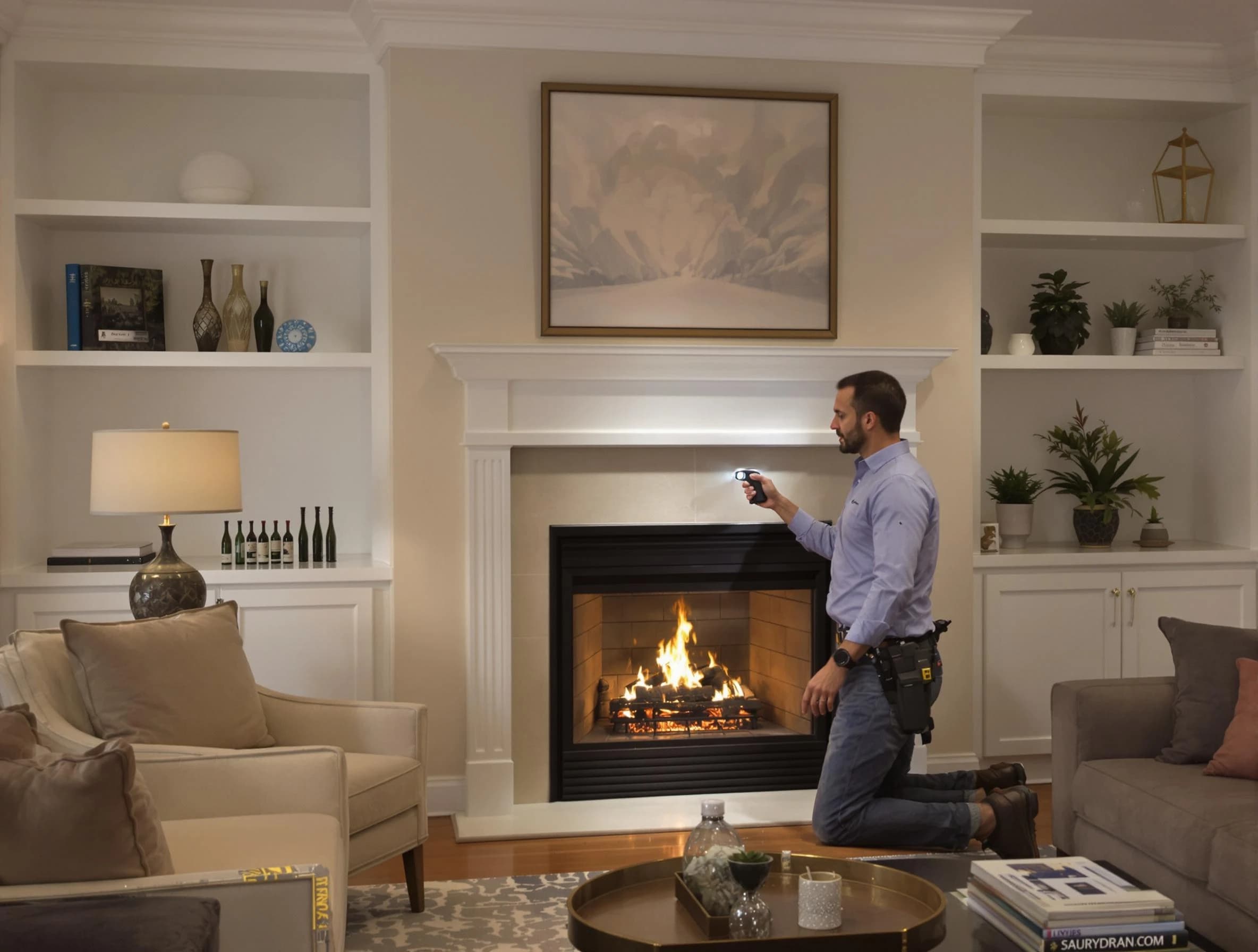 Cherry Creek Chimney Sweep conducting a fireplace safety inspection in Cherry Creek, CO