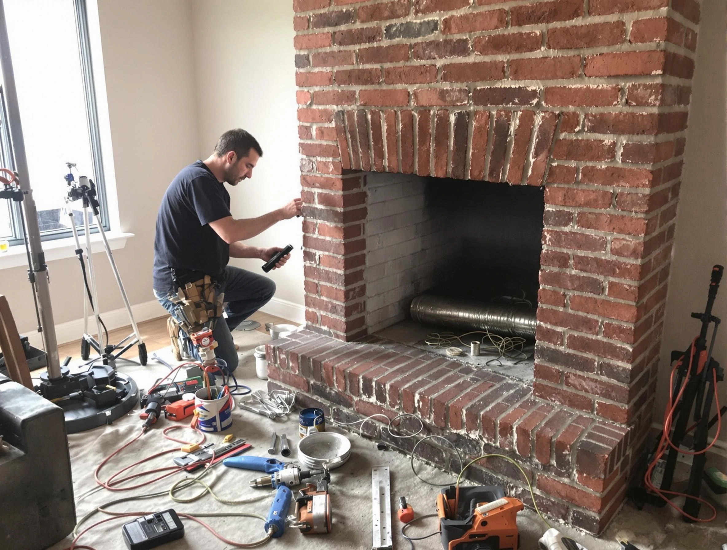 Cherry Creek Chimney Sweep specialist finalizing chimney liner service in Cherry Creek, CO