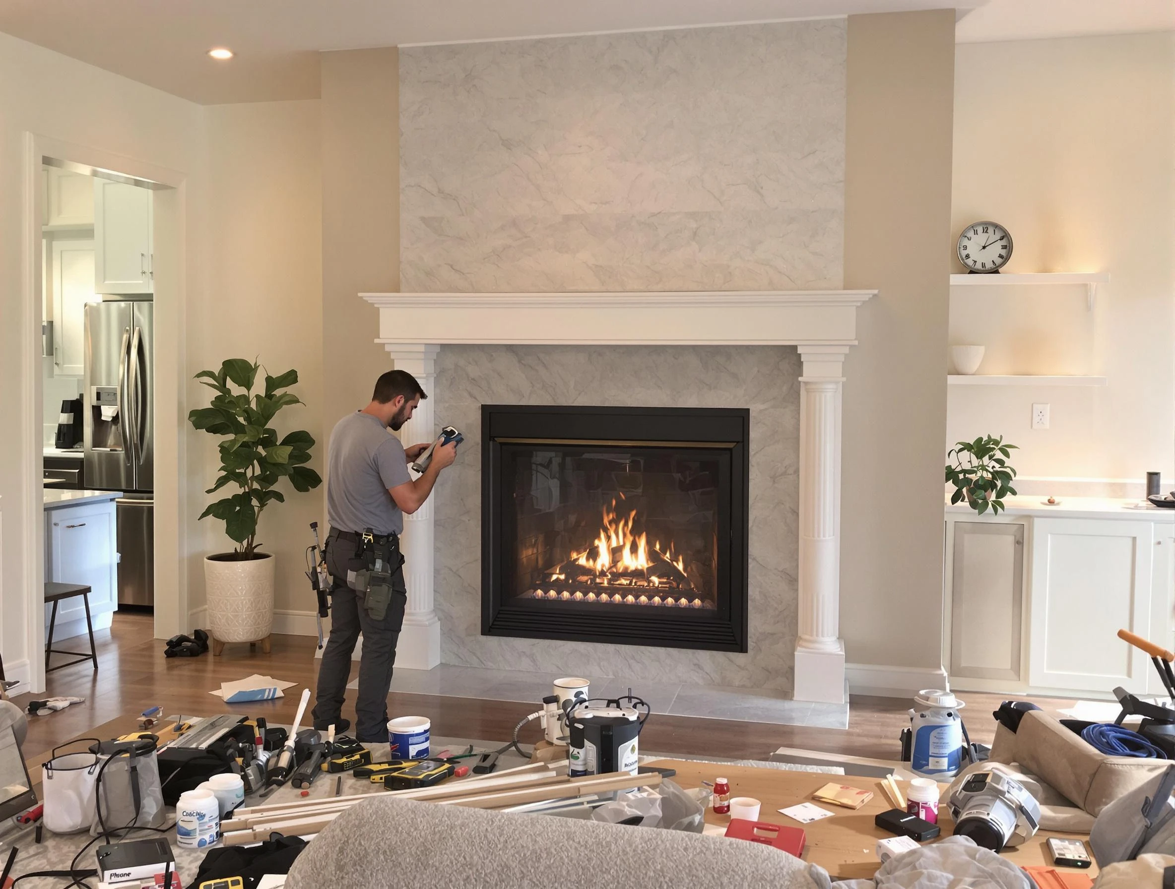 Newly installed fireplace by Cherry Creek Chimney Sweep in Cherry Creek, CO